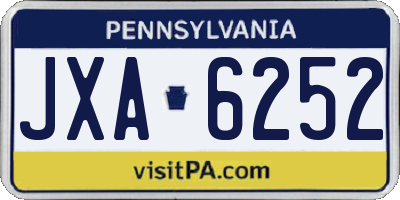 PA license plate JXA6252