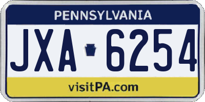 PA license plate JXA6254