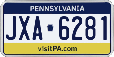 PA license plate JXA6281