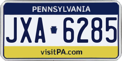 PA license plate JXA6285
