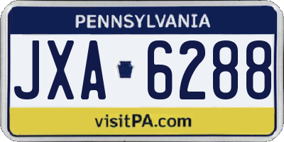 PA license plate JXA6288