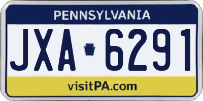 PA license plate JXA6291