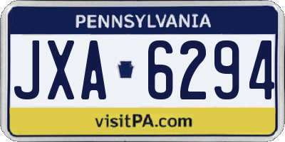 PA license plate JXA6294