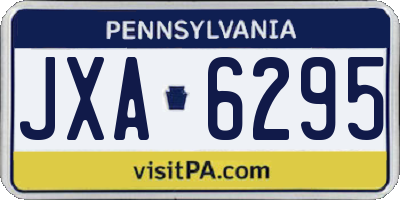 PA license plate JXA6295