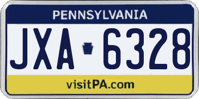 PA license plate JXA6328