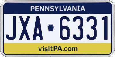 PA license plate JXA6331