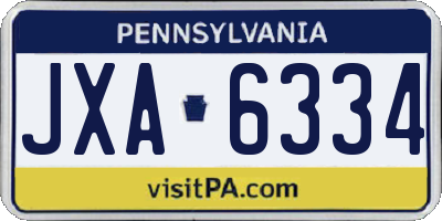 PA license plate JXA6334