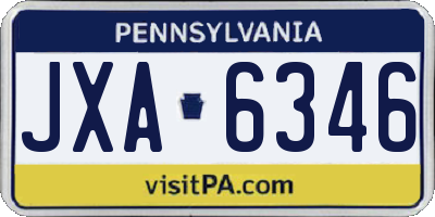 PA license plate JXA6346