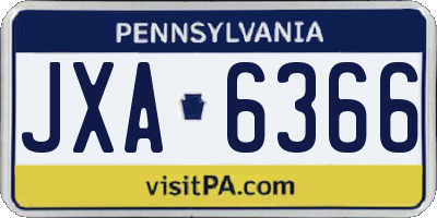 PA license plate JXA6366