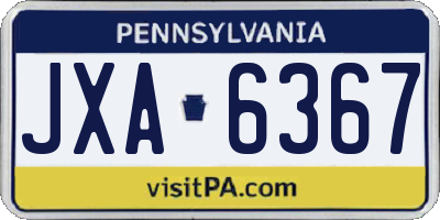 PA license plate JXA6367