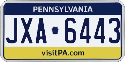 PA license plate JXA6443