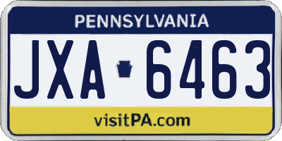 PA license plate JXA6463