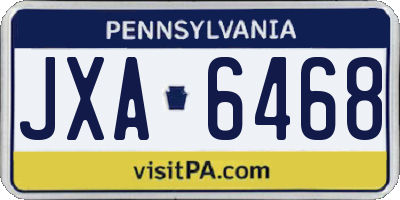 PA license plate JXA6468