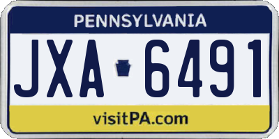 PA license plate JXA6491