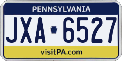 PA license plate JXA6527