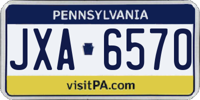 PA license plate JXA6570