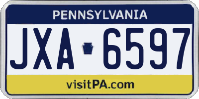 PA license plate JXA6597
