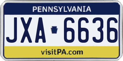 PA license plate JXA6636