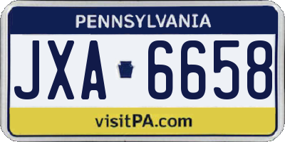 PA license plate JXA6658