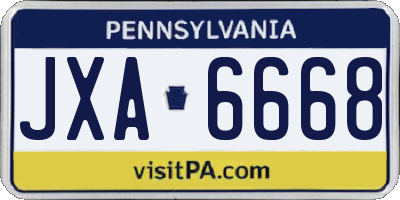 PA license plate JXA6668