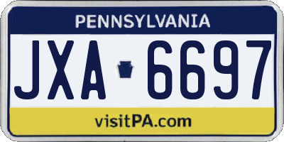 PA license plate JXA6697
