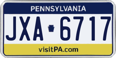 PA license plate JXA6717