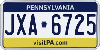 PA license plate JXA6725