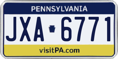 PA license plate JXA6771