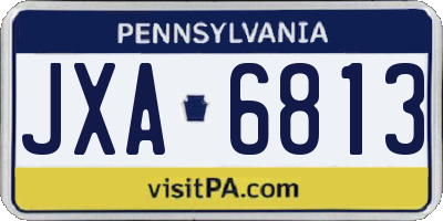 PA license plate JXA6813