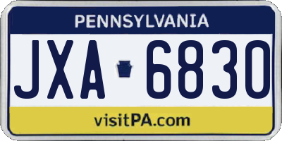 PA license plate JXA6830
