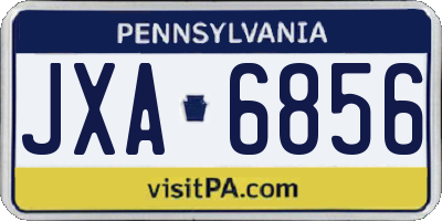 PA license plate JXA6856