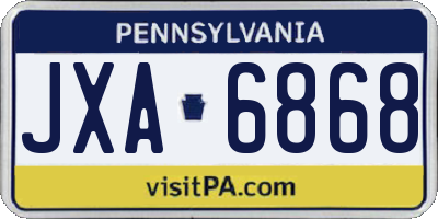 PA license plate JXA6868