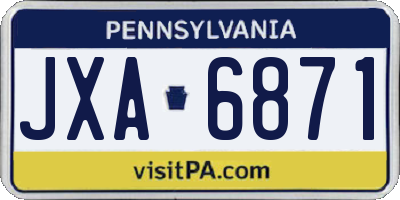 PA license plate JXA6871