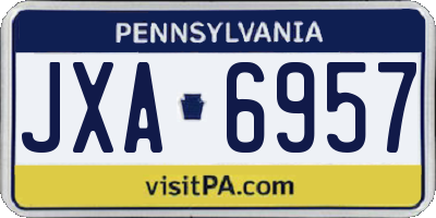 PA license plate JXA6957
