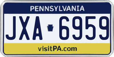PA license plate JXA6959