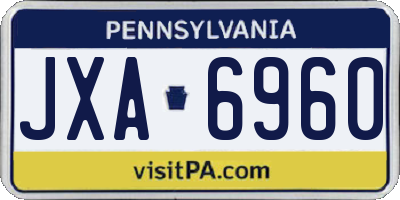PA license plate JXA6960
