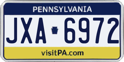 PA license plate JXA6972