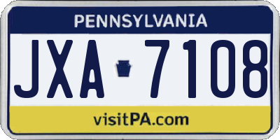 PA license plate JXA7108