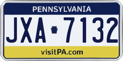 PA license plate JXA7132