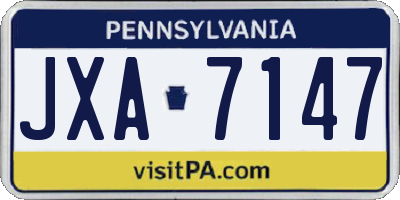 PA license plate JXA7147