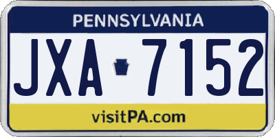 PA license plate JXA7152
