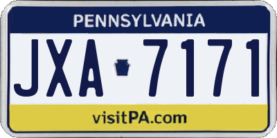 PA license plate JXA7171