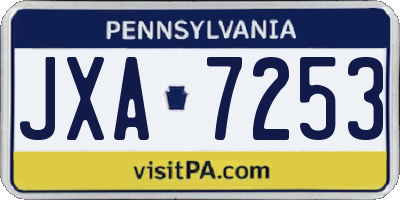 PA license plate JXA7253