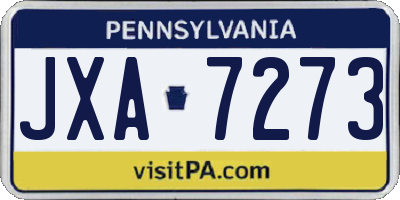 PA license plate JXA7273