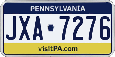 PA license plate JXA7276