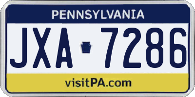 PA license plate JXA7286