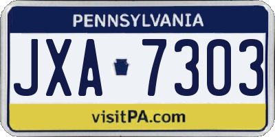PA license plate JXA7303