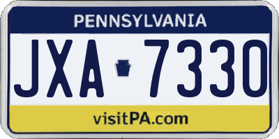 PA license plate JXA7330