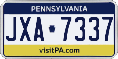 PA license plate JXA7337
