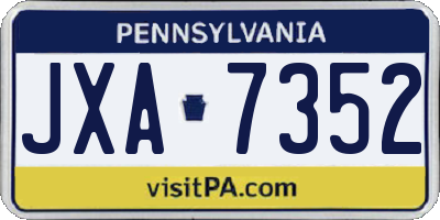 PA license plate JXA7352